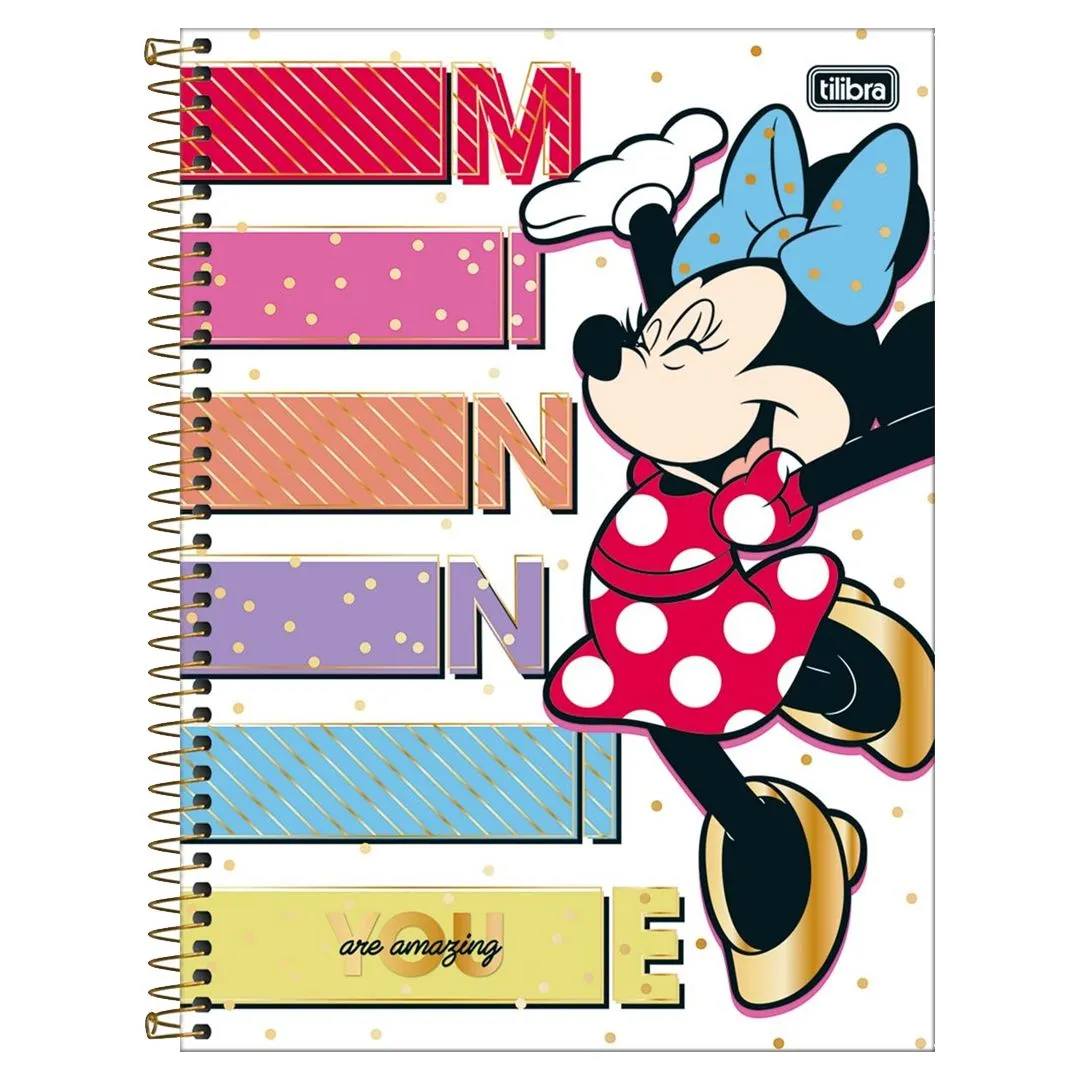 CADERNO UNIVERSITÁRIO MINNIE 16 MATÉRIAS & 256 FOLHAS