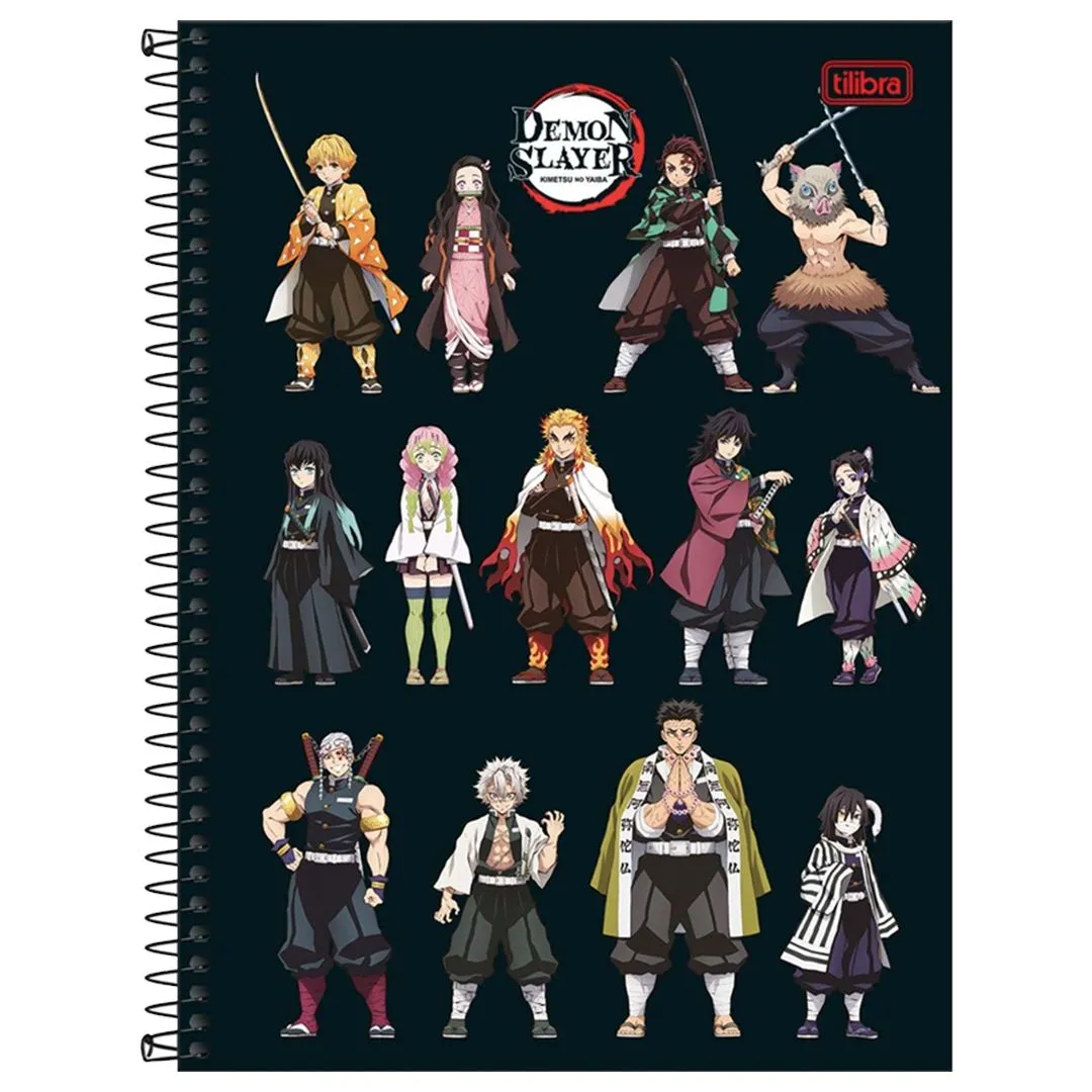 CADERNO UNIVERSITÁRIO DEMON SLAYER 16 MATÉRIAS & 256 FOLHAS