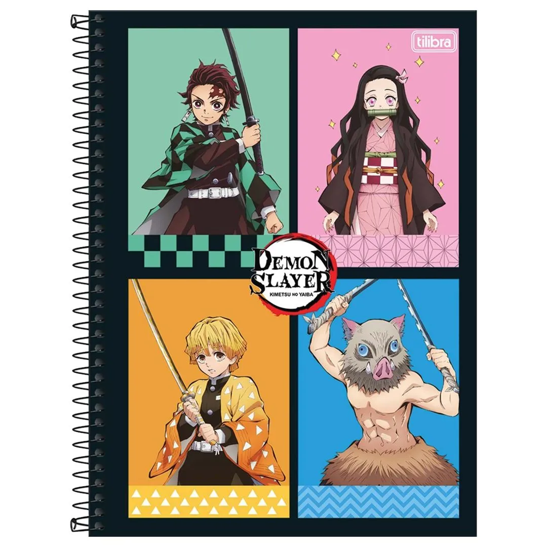 CADERNO UNIVERSITÁRIO DEMON SLAYER 16 MATÉRIAS & 256 FOLHAS