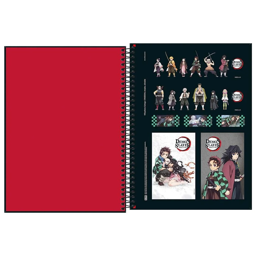 CADERNO UNIVERSITÁRIO DEMON SLAYER 16 MATÉRIAS & 256 FOLHAS