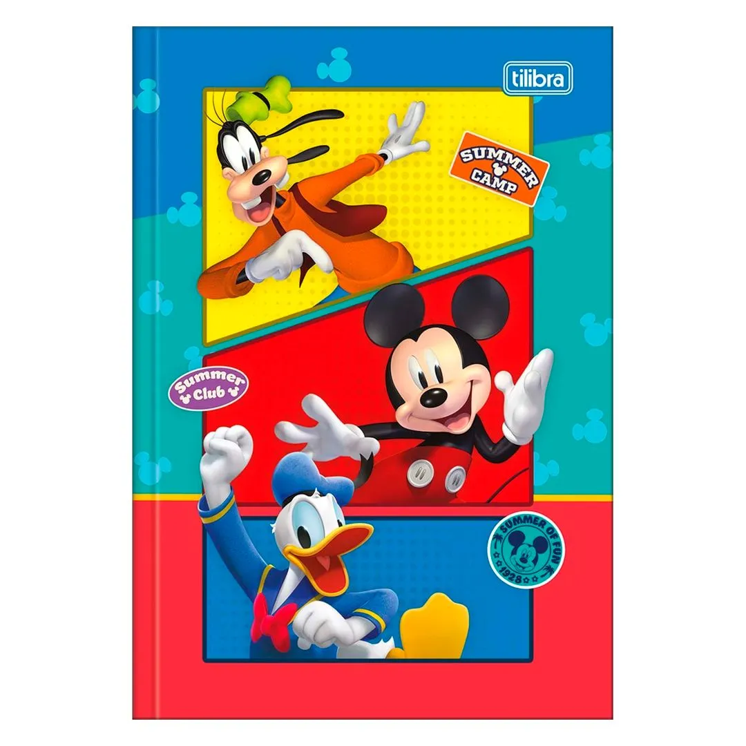 CADERNO BROCHURA CAPA DURA MICKEY 80 FOLHAS- SORTIDO