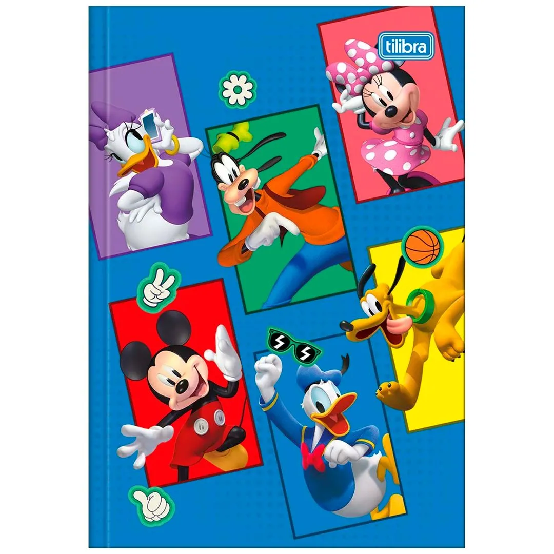 CADERNO BROCHURA CAPA DURA MICKEY 80 FOLHAS- SORTIDO