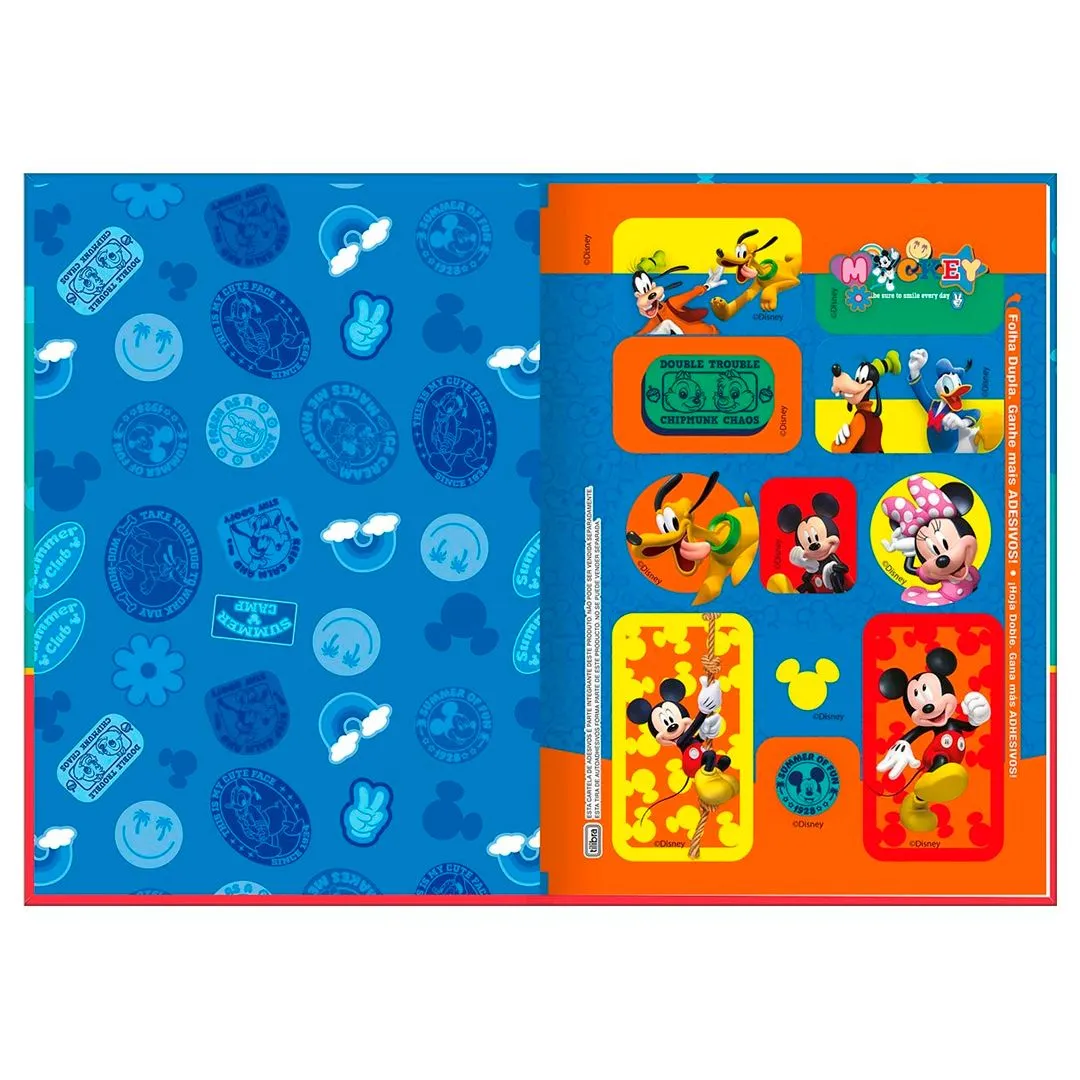 CADERNO BROCHURA CAPA DURA MICKEY 80 FOLHAS- SORTIDO