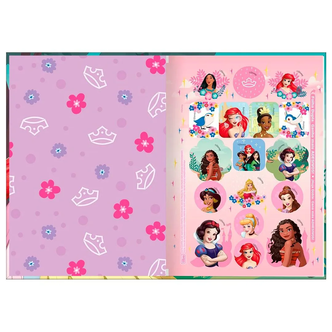 CADERNO BROCHURA CAPA DURA PRINCESAS 80 FOLHAS- SORTIDO