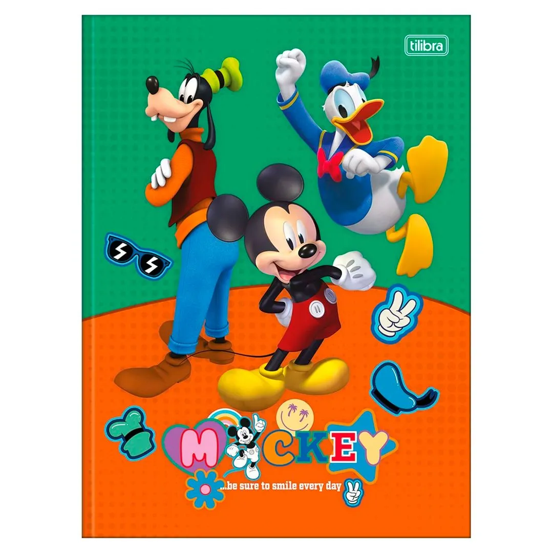 CADERNO BROCHURA CAPA DURA UNIVERSITÁRIO MICKEY 48 FOLHAS- SORTIDO