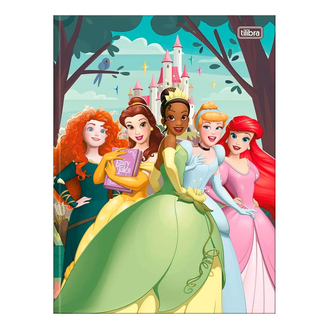 CADERNO BROCHURA CAPA DURA UNIVERSITÁRIO PRINCESAS 48 FOLHAS- SORTIDO