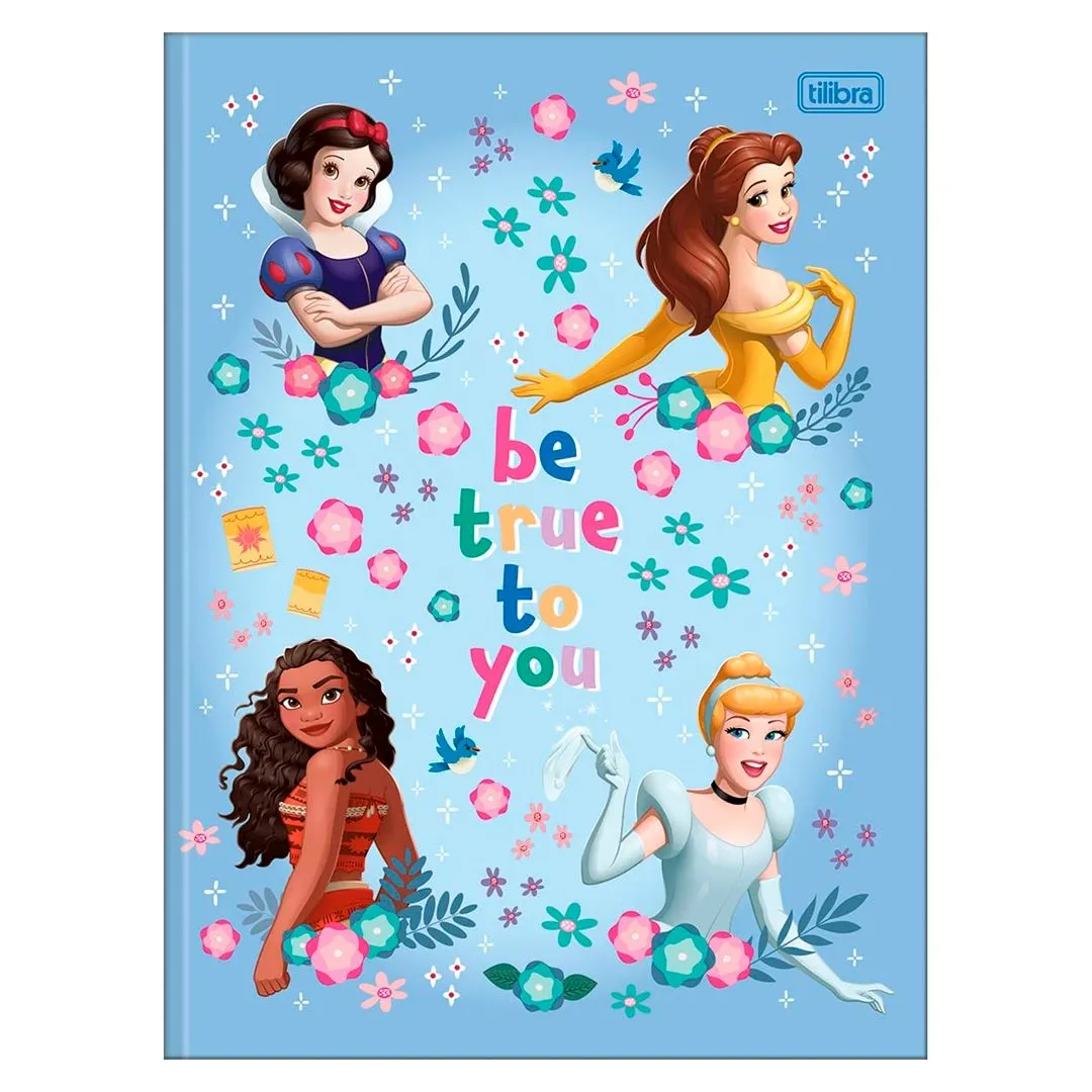 CADERNO BROCHURA CAPA DURA UNIVERSITÁRIO PRINCESAS 48 FOLHAS- SORTIDO