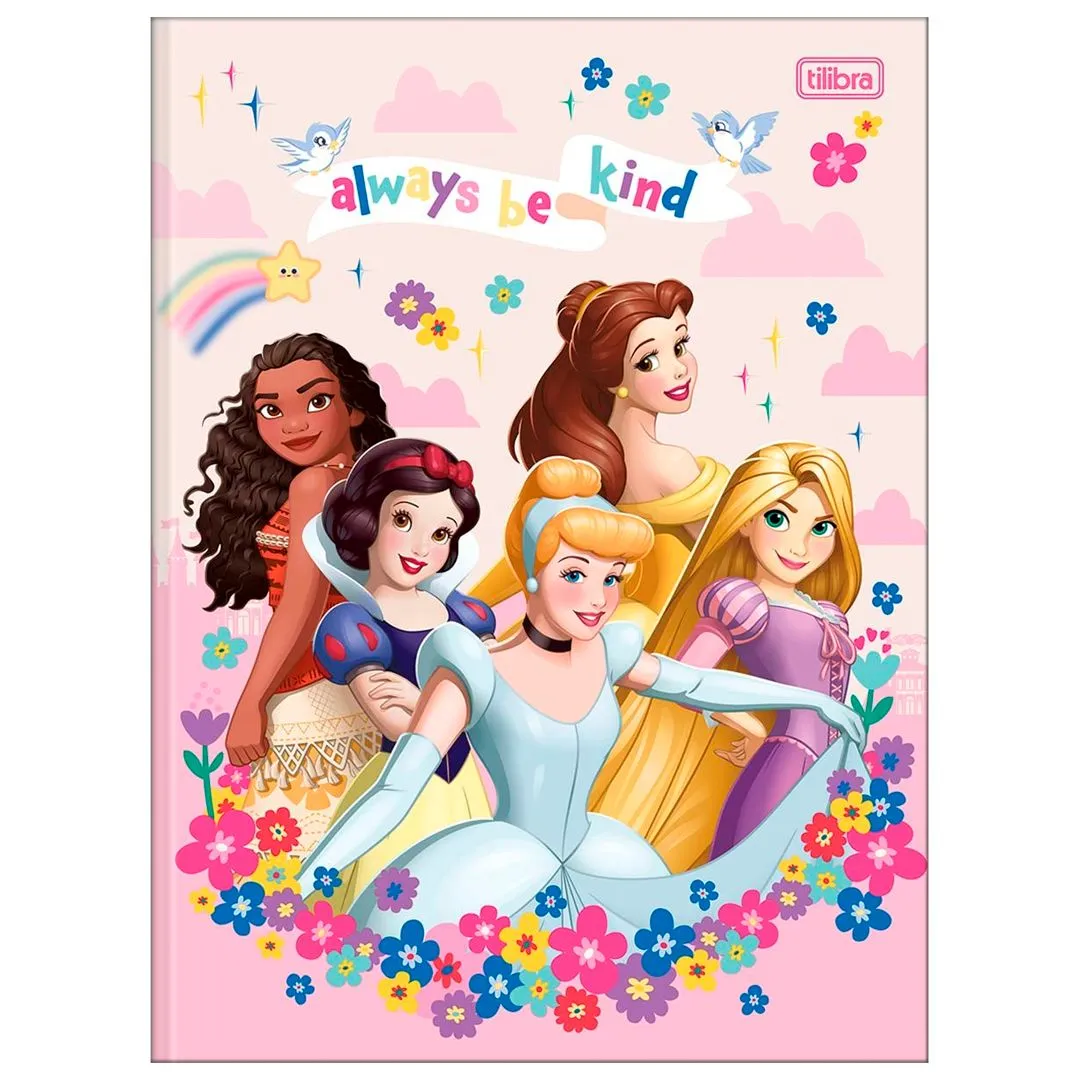 CADERNO BROCHURA CAPA DURA UNIVERSITÁRIO PRINCESAS 48 FOLHAS- SORTIDO