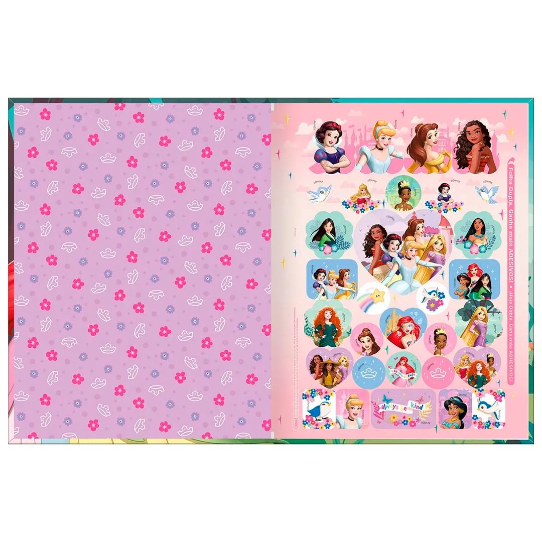 CADERNO BROCHURA CAPA DURA UNIVERSITÁRIO PRINCESAS 48 FOLHAS- SORTIDO