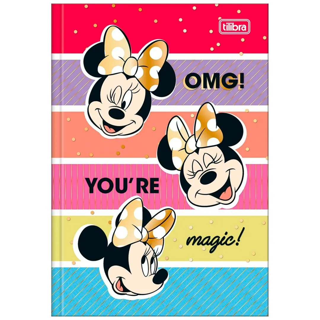 CADERNO BROCHURA CAPA DURA UNIVERSITÁRIO MINNIE 80 FOLHAS- SORTIDO