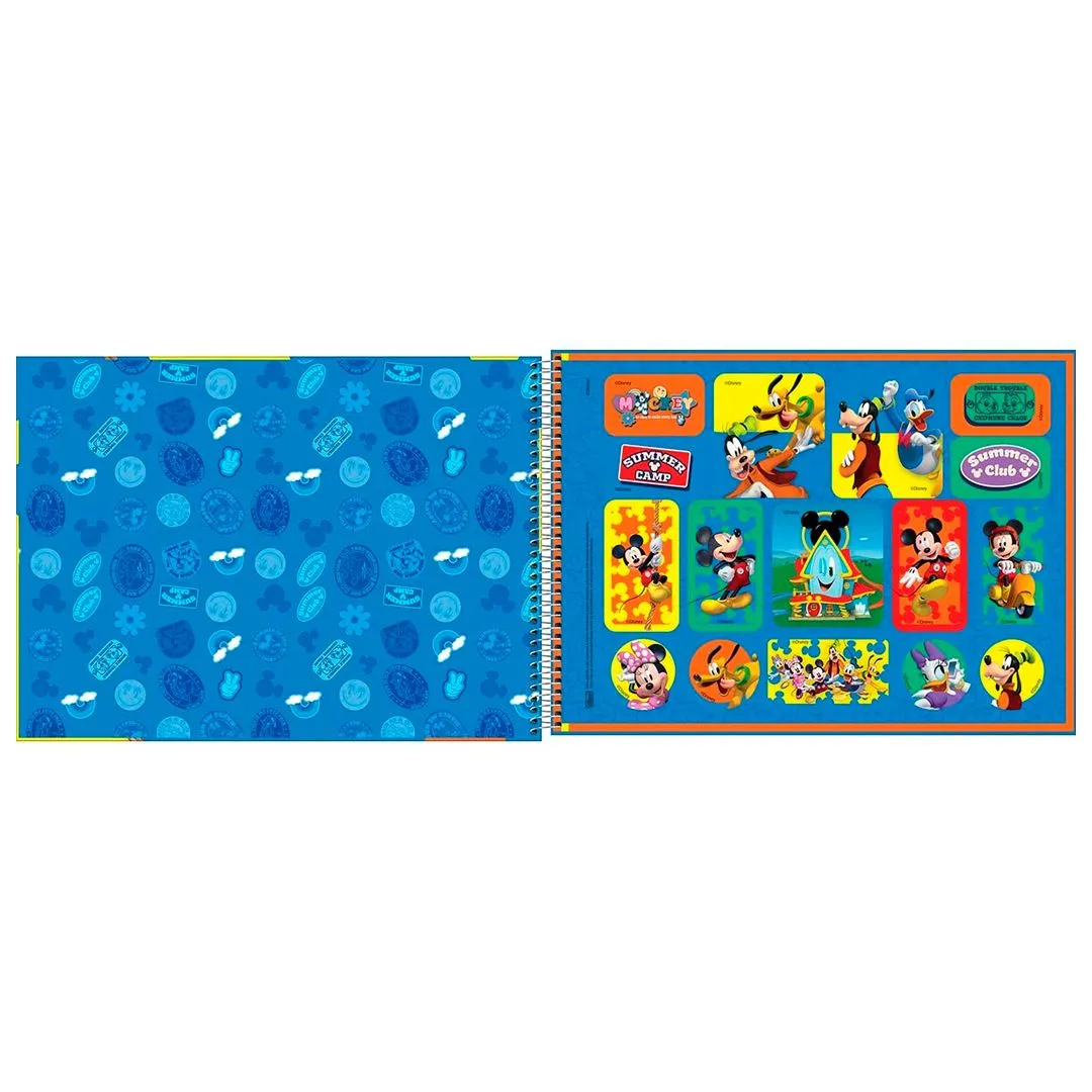CADERNO DE CARTOGRAFIA E DESENHO ESPIRAL CAPA DURA MICKEY 80 FOLHAS- SORTIDO