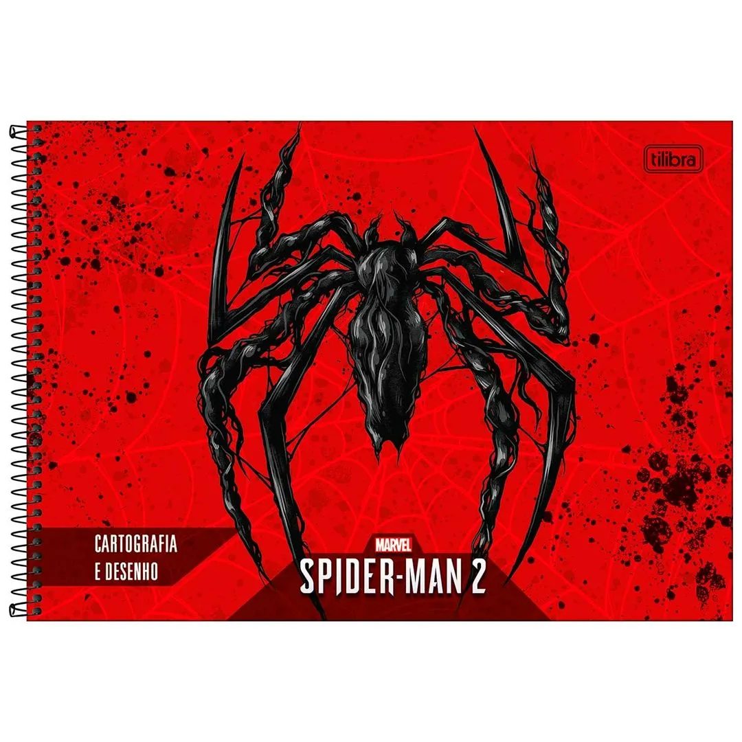 CADERNO DE CARTOGRAFIA E DESENHO ESPIRAL CAPA DURA SPIDER MAN GAME 80 FOLHAS- SORTIDO