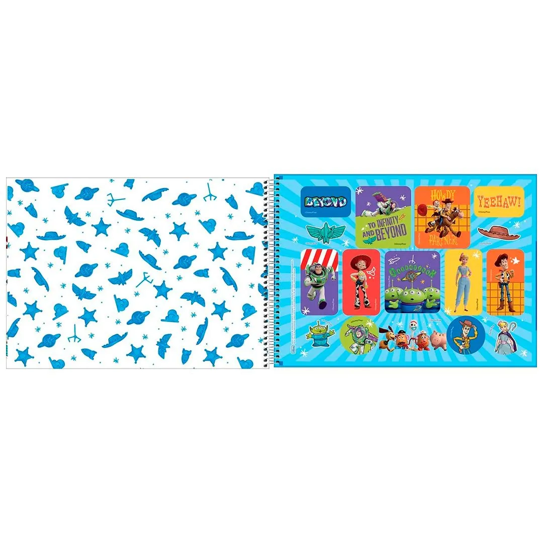 CADERNO DE CARTOGRAFIA E DESENHO ESPIRAL CAPA DURA TOY STORY 80 FOLHAS- SORTIDO