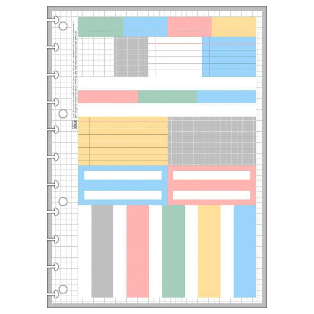 FOLHAS DE ADESIVOS NOTES PARA TILIDISCOS 2 FOLHAS