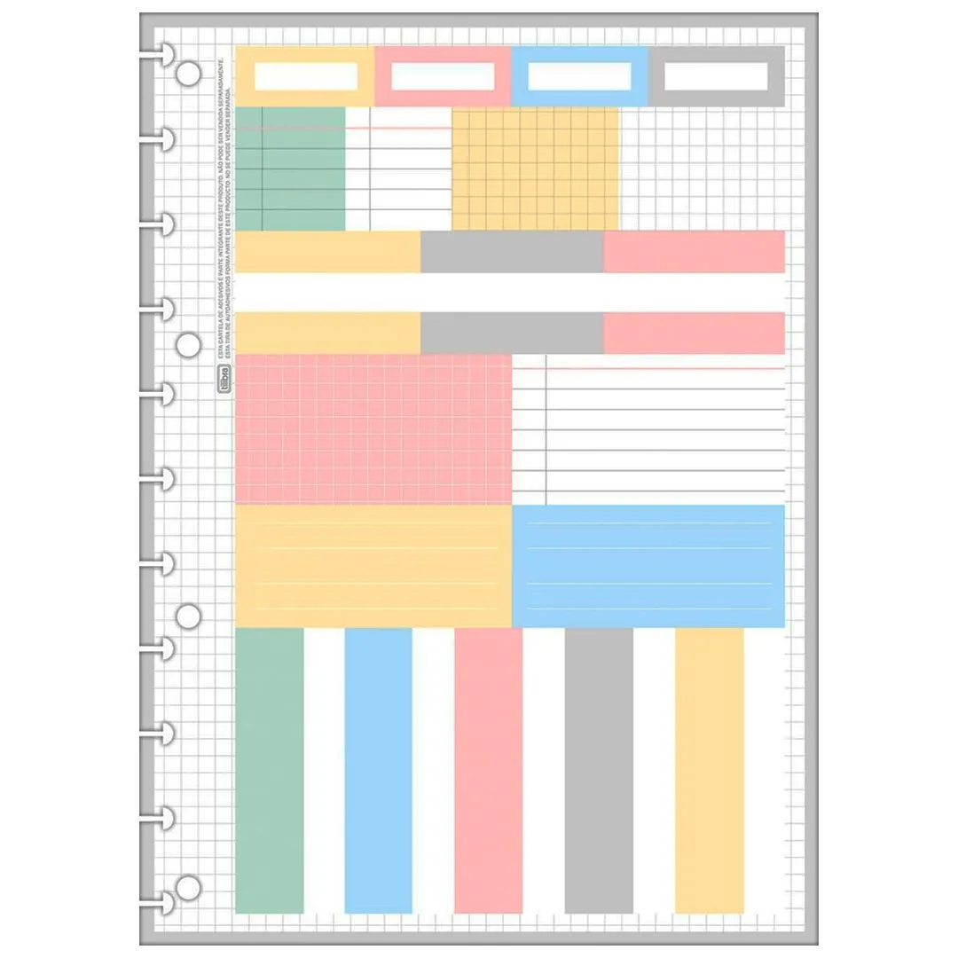 FOLHAS DE ADESIVOS NOTES PARA TILIDISCOS 2 FOLHAS