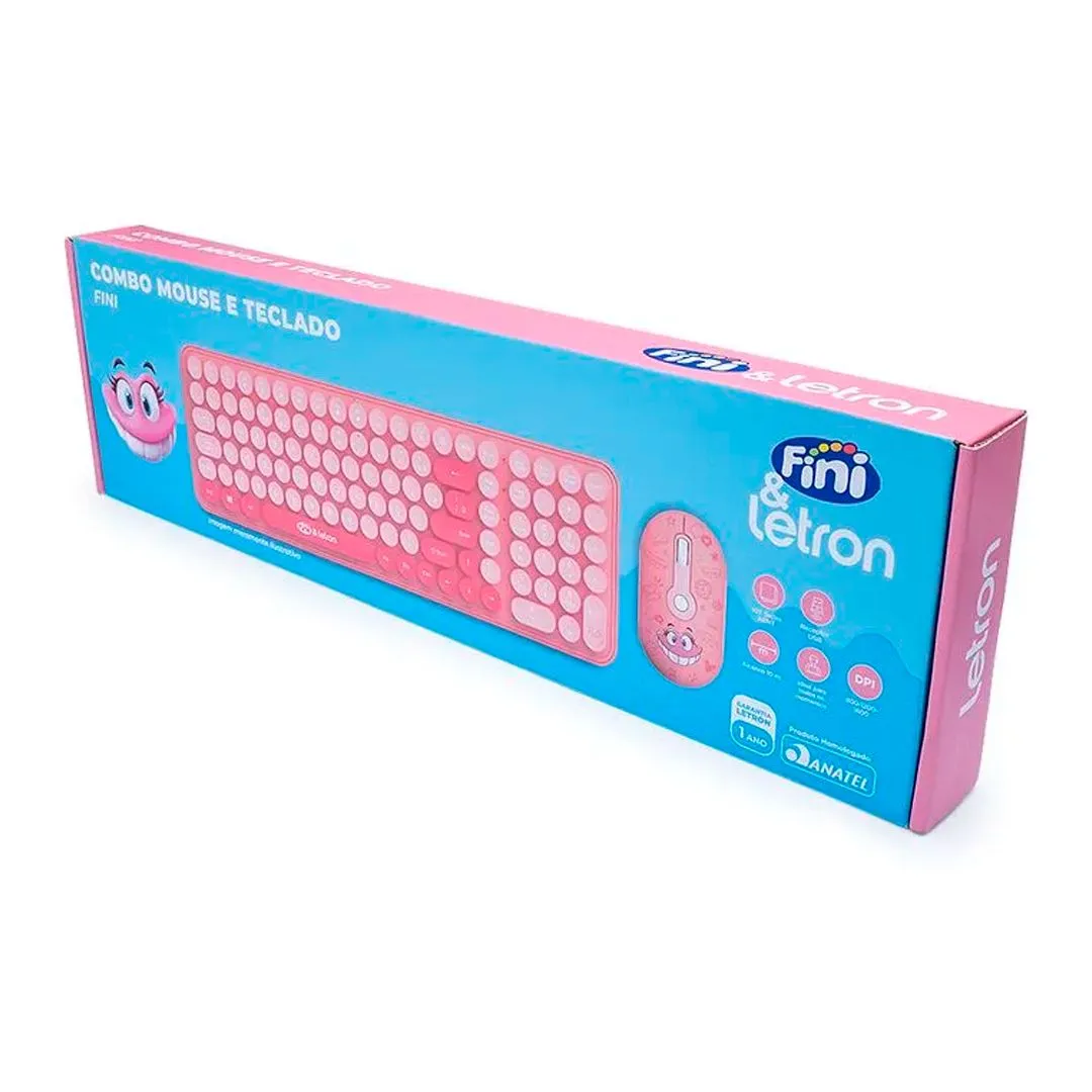 COMBO MOUSE E TECLADO FINI WIRELESS COM MINI RECEPTOR LETRON