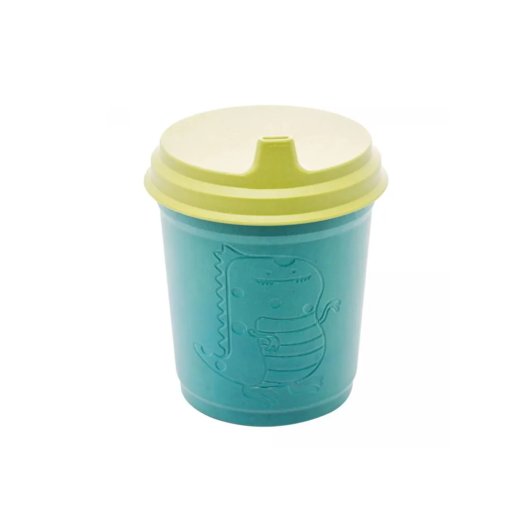 COPO DE BAMBU E PP COM TAMPA BABY DINO VERDE 450 ML