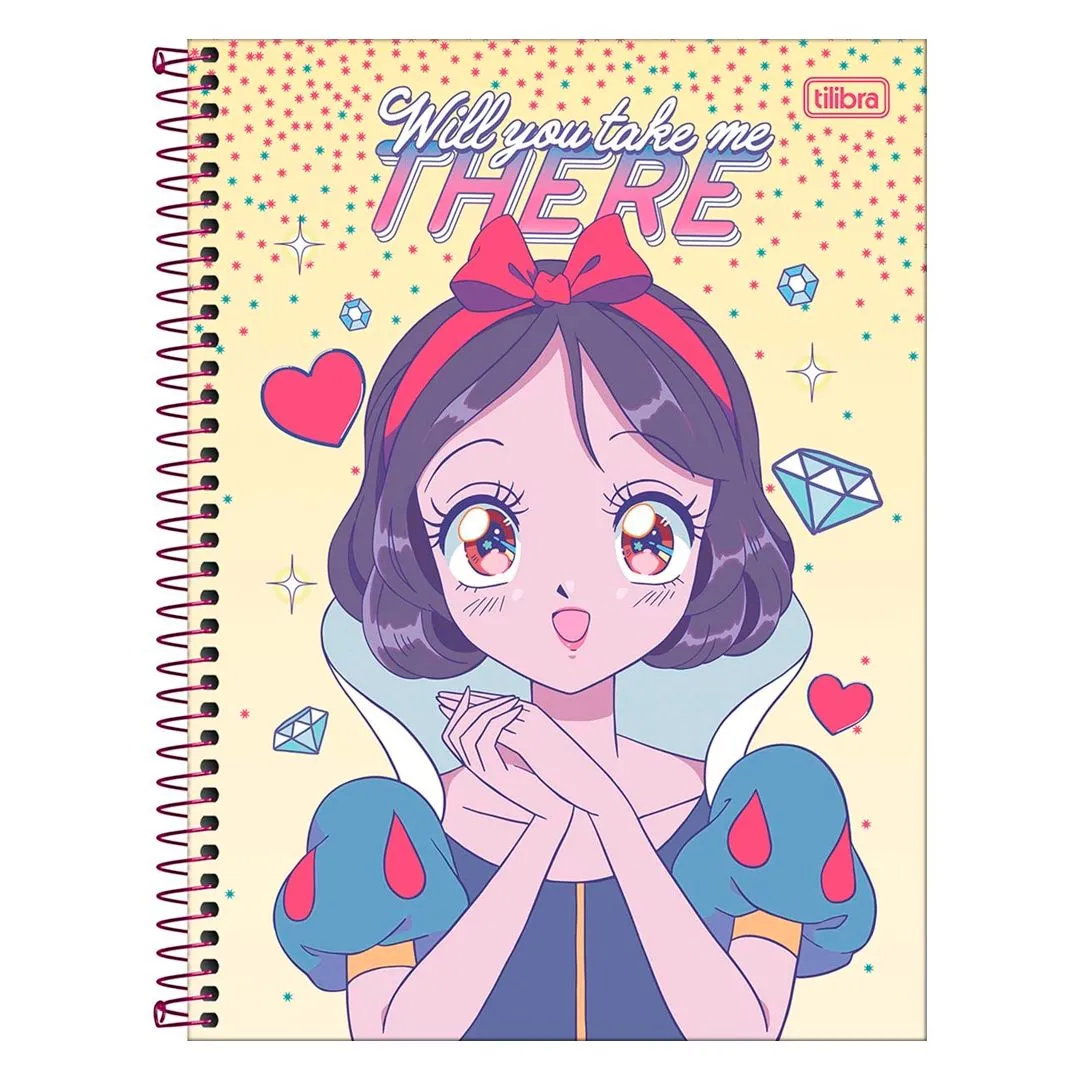 CADERNO CAPA DURA UNIVERSITÁRIO PRINCESAS MANGÁ- SORTIDO