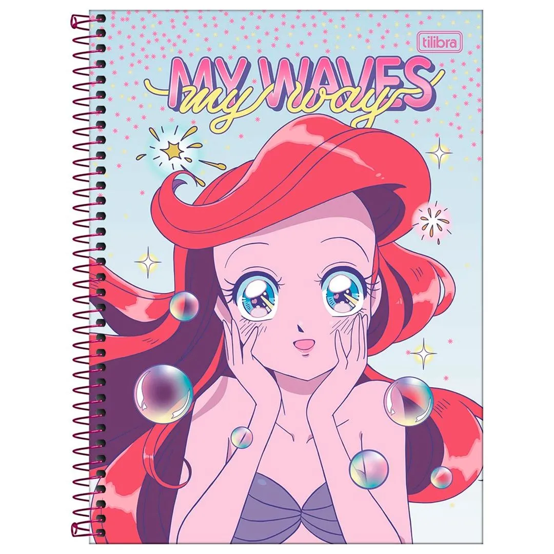 CADERNO CAPA DURA UNIVERSITÁRIO PRINCESAS MANGÁ- SORTIDO