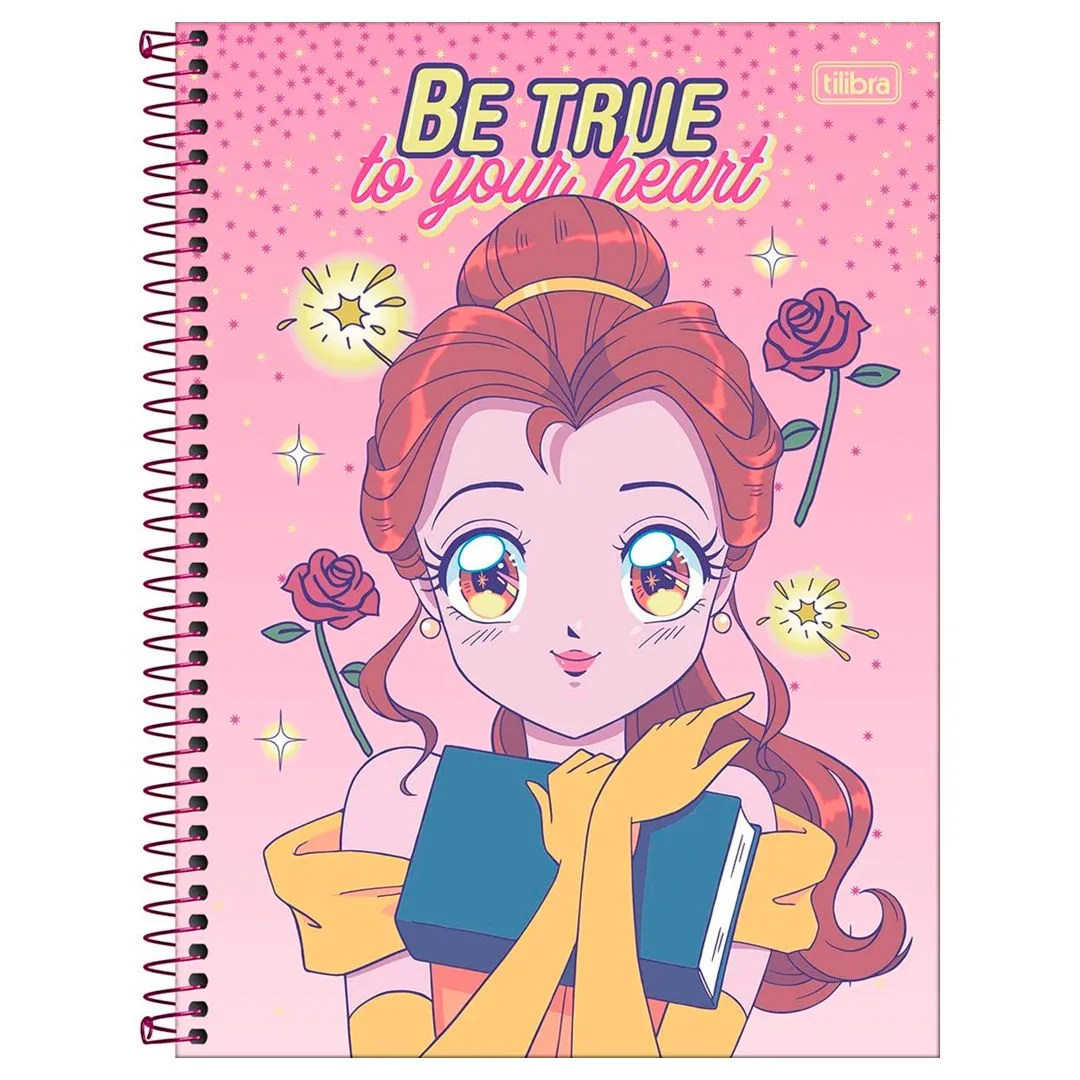 CADERNO CAPA DURA UNIVERSITÁRIO PRINCESAS MANGÁ- SORTIDO