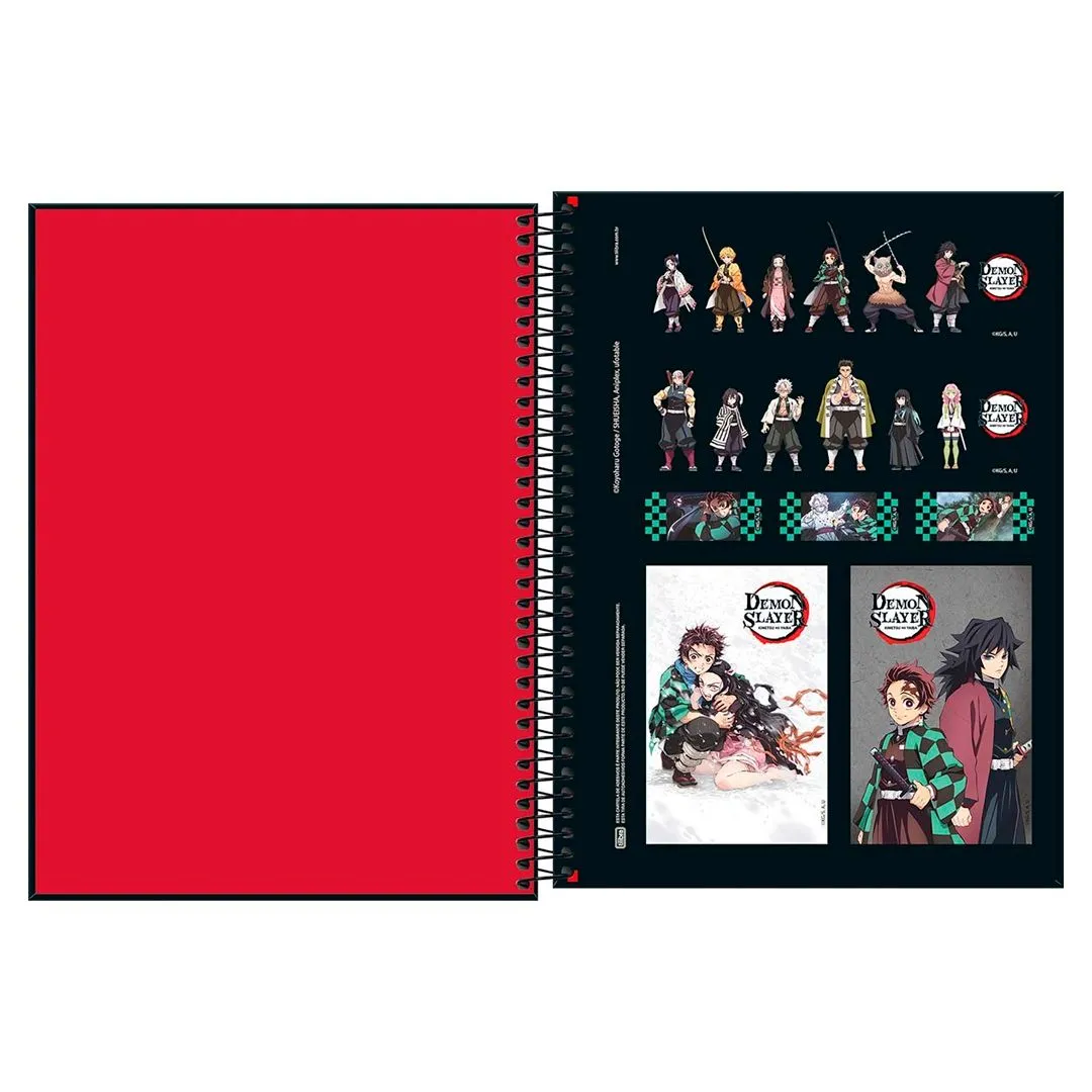 CADERNO ESPIRAL CAPA DURA UNIVERSITÁRIO DEMON SLAYER- SORTIDO