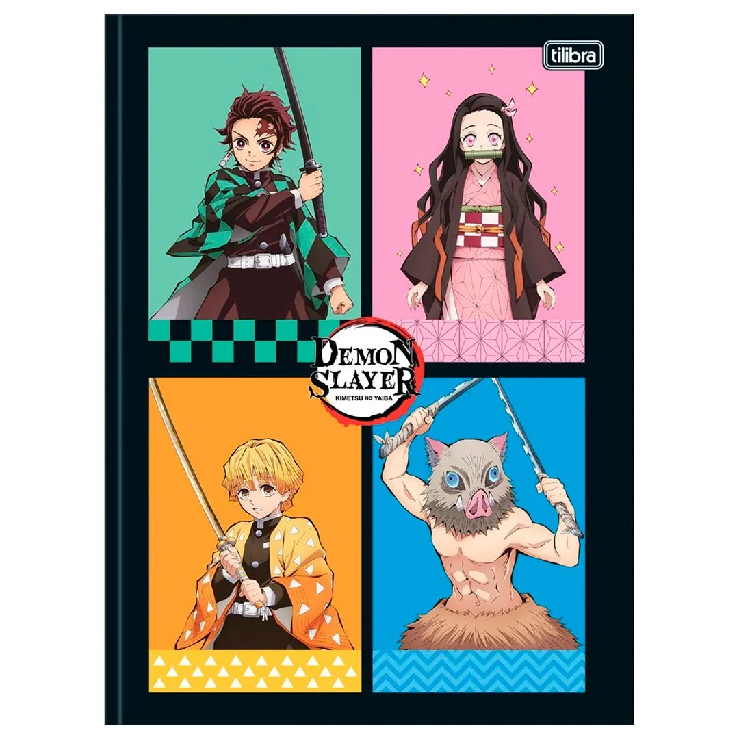 CADERNO BROCHURA CAPA DURA UNIVERSITÁRIO DEMON SLAYER- SORTIDO
