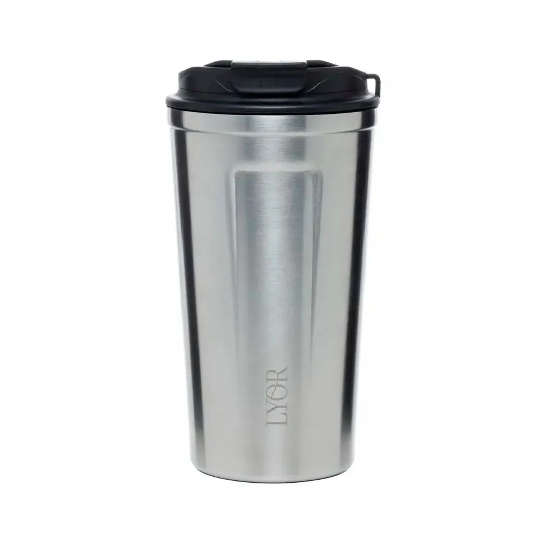 COPO TÉRMICO DE AÇO INOX PAREDE DUPLA C/TAMPA E TERMOMETRO MOTION 500ML