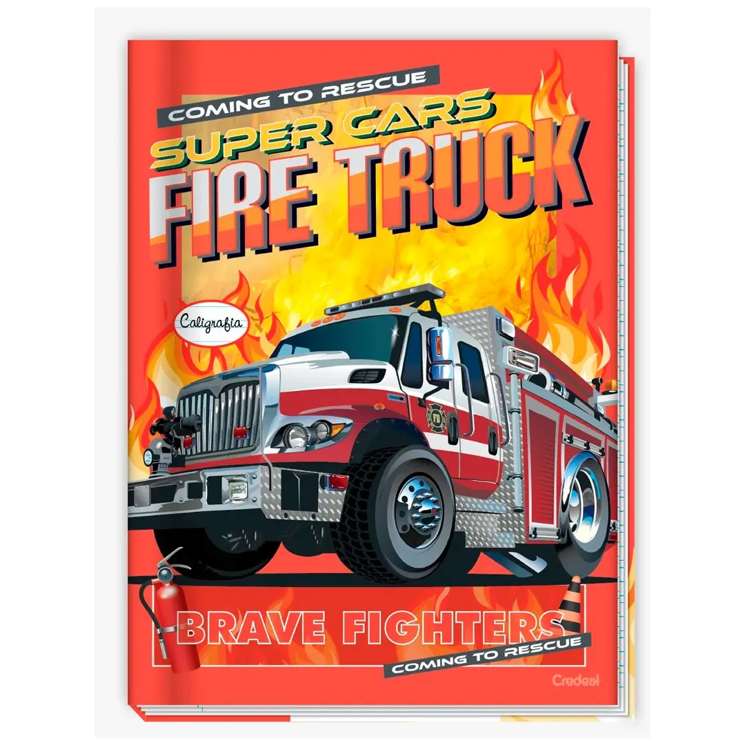 CADERNO BROCHURA 1/4 COST. C/D 48 FOLHAS- SUPER CARS