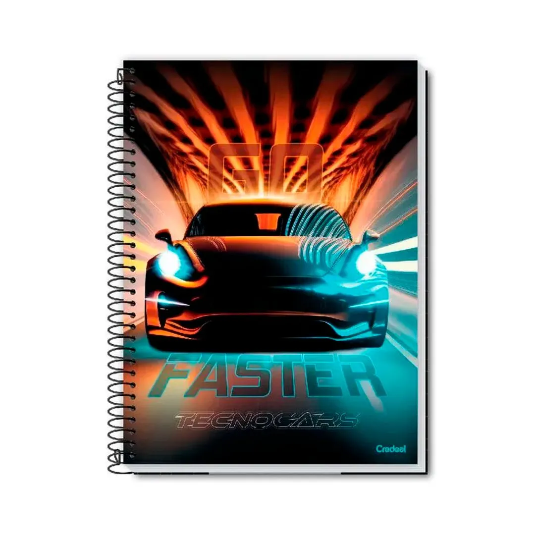 CADERNO UNIVERSITÁRIO C/D 1M 96 FOLHAS TECNOCARS