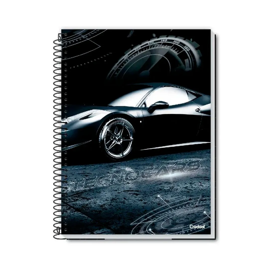 CADERNO UNIVERSITÁRIO C/D 1M 96 FOLHAS TECNOCARS