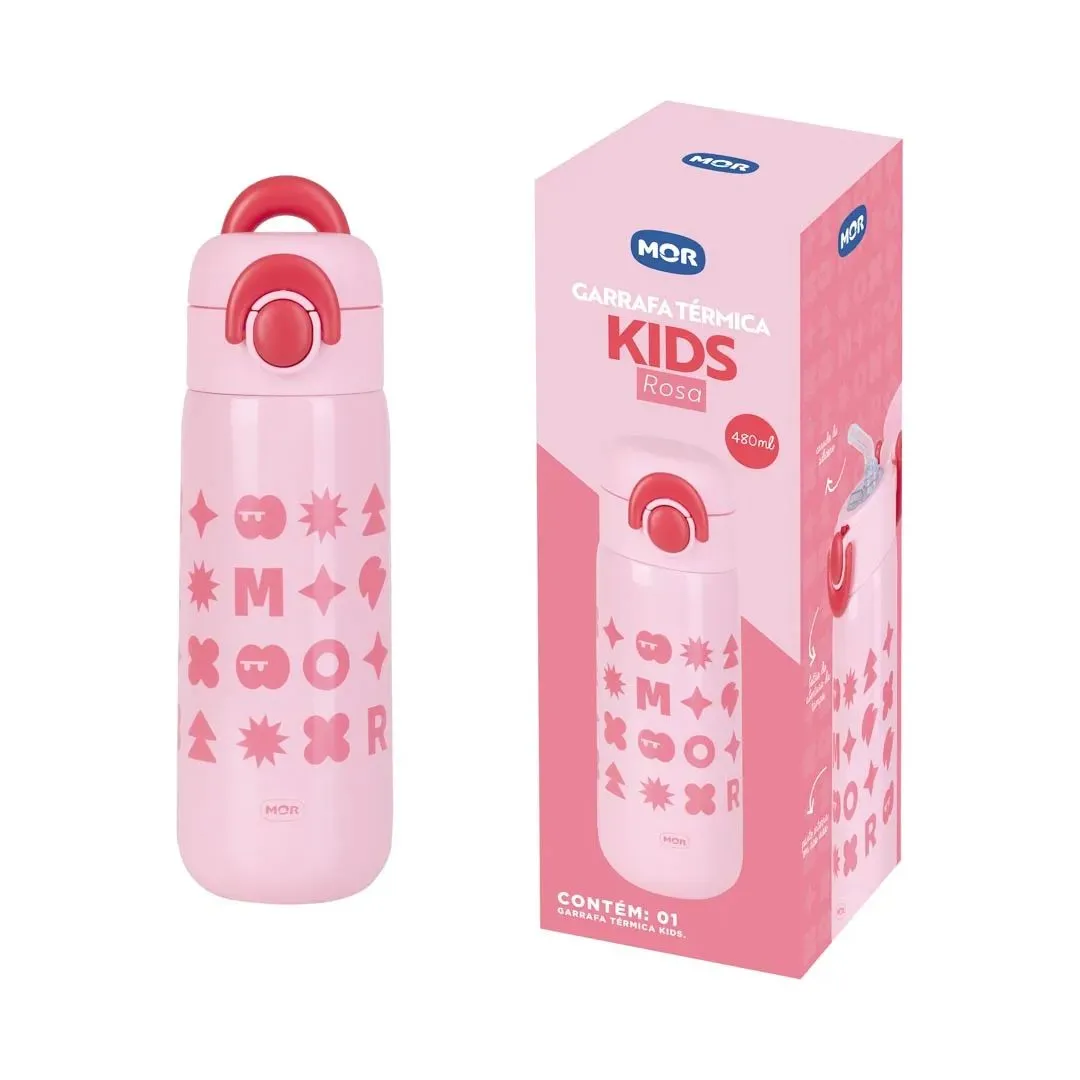 GARRAFA TÉRMICA KIDS ROSA 480ML