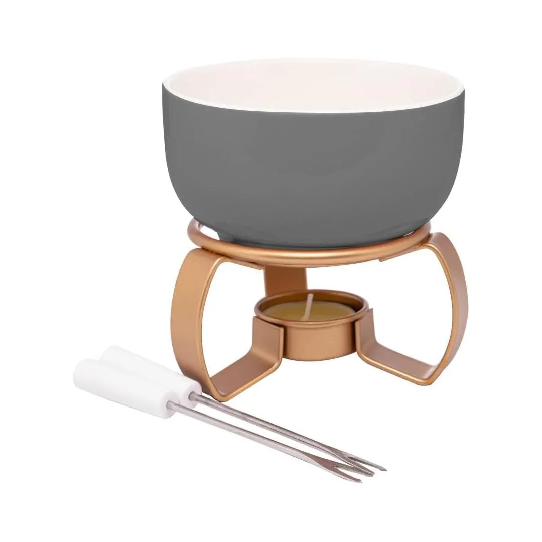 APARELHO DE FONDUE 5 PECAS ASPEN CINZA 350ML