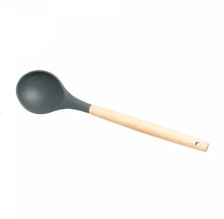CJ 5 UTENSILIOS PARA COZINHA DE SILICONE COM SUPORTE CINZA