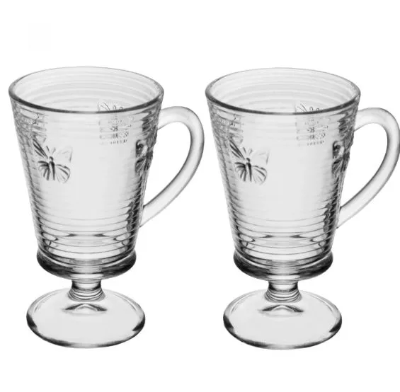  CJ 4 Taças de Cappuccino Lines Butterfly 240ml Vidro - Wolff