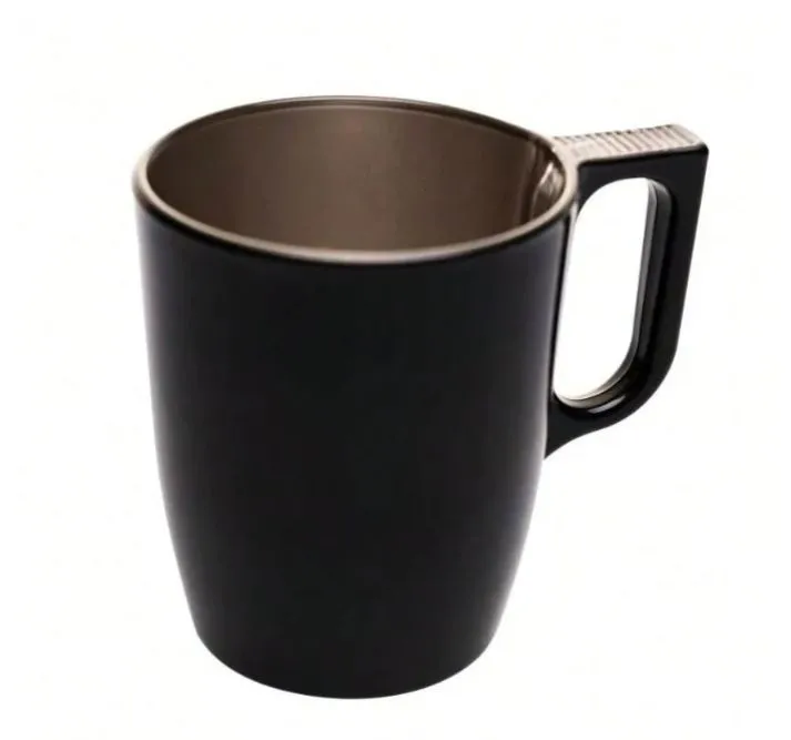 CANECA DE VIDRO OPALINO FLASHY PRETA 250 ML