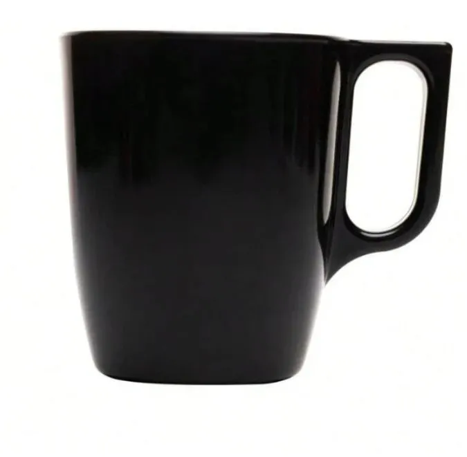 CANECA DE VIDRO OPALINO FLASHY PRETA 250 ML