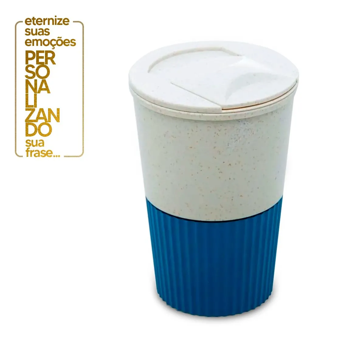 COPO CAFÉ DE BAMBU COM TAMPA  400ML