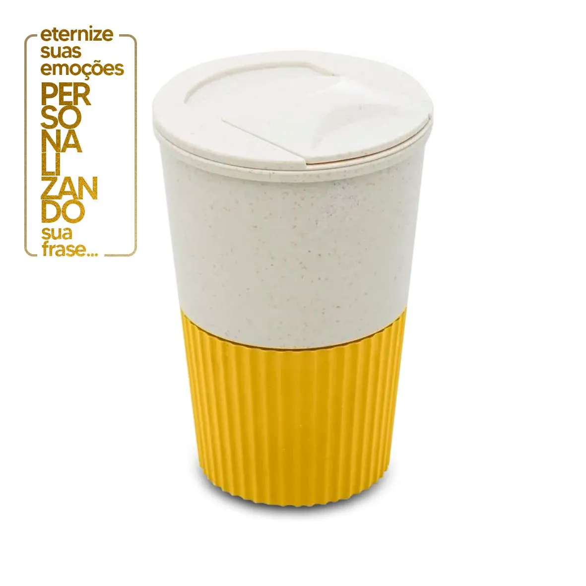 COPO CAFÉ DE BAMBU COM TAMPA  400ML