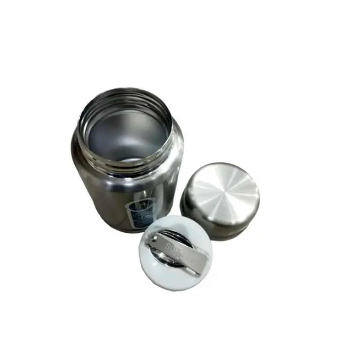 POTE ISOTÉRMICO COM COLHER EM AÇO INOX 500ML 