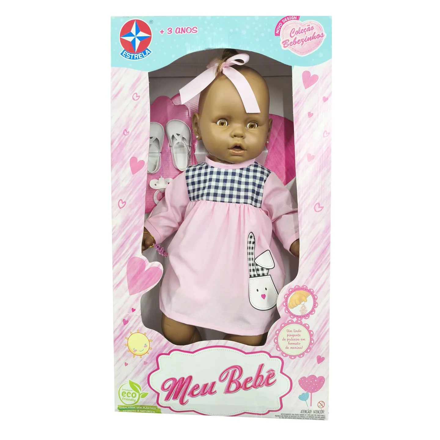 BONECA MEU BEBÊ NEGRO 