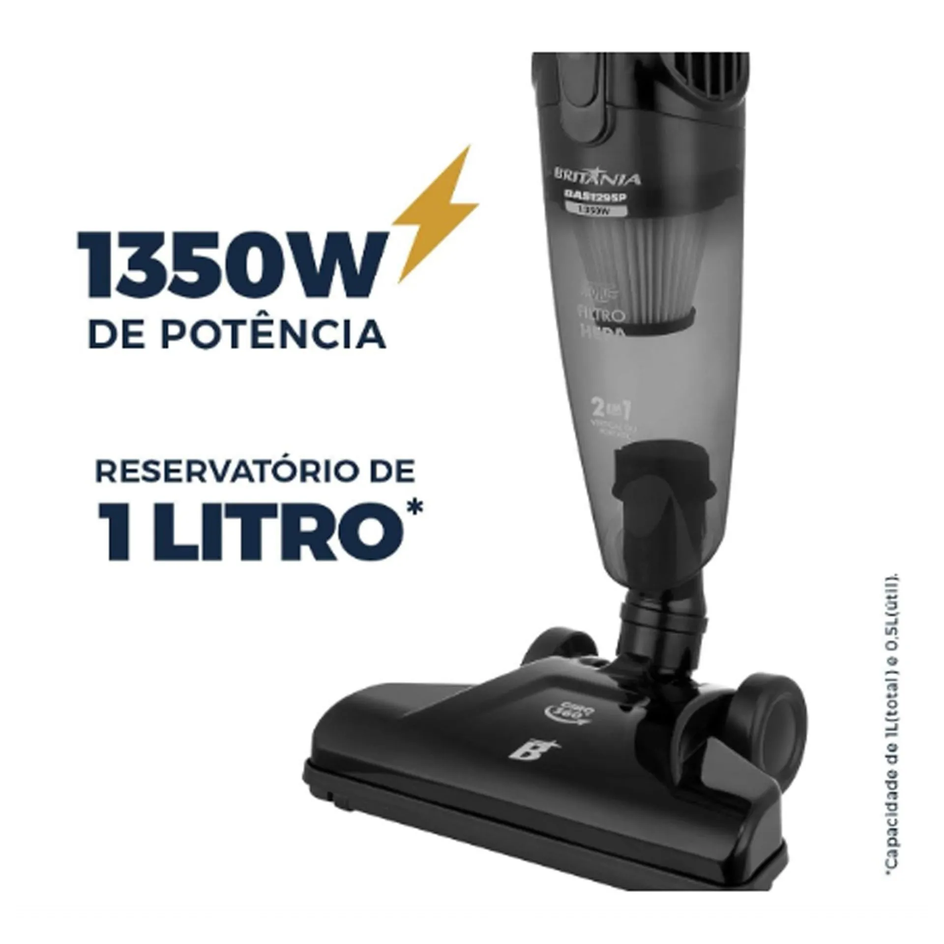 ASPIRADOR DE PÓ VERTICAL BRITÂNIA 2 EM 1 BAS1295P