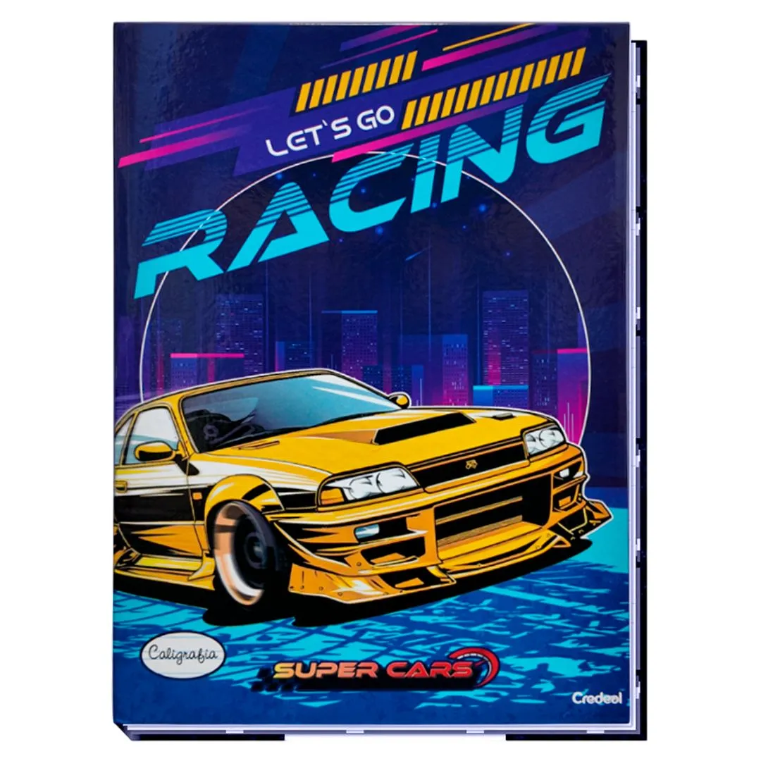 CADERNO DE CALIGRAFIA CAPA DURA 40 FOLHAS SUPER CARS
