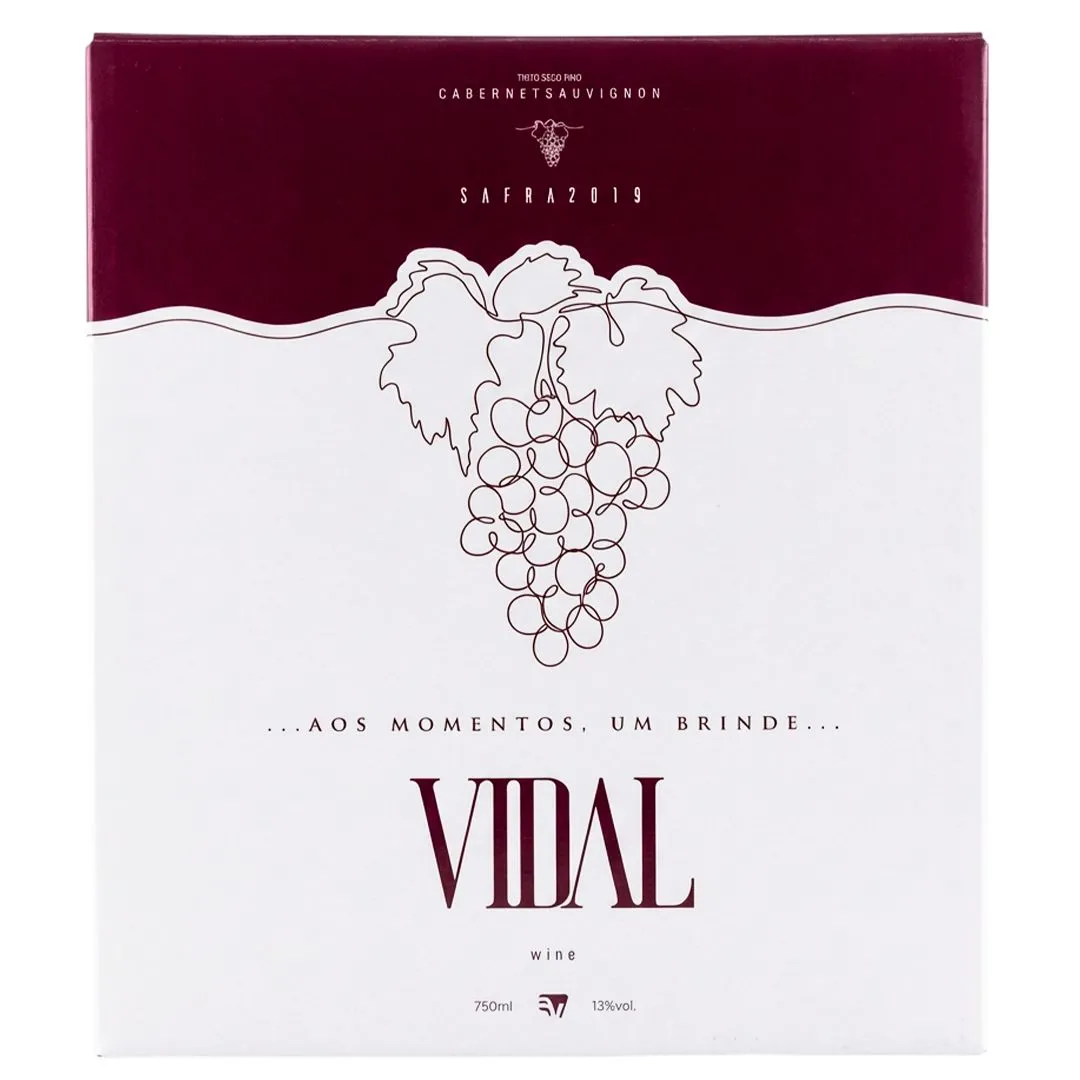KIT TAÇA & VINHO TINTO SECO VIDAL
