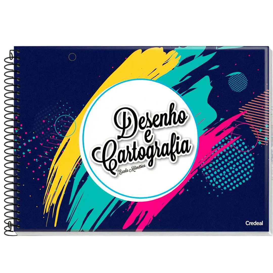 CADERNO CARTOGRÁFICO CAPA MOLE UNIVERSITÁRIO FLEXÍVEL 48 FOLHAS DESENHO