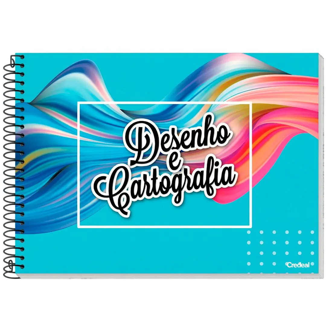 CADERNO CARTOGRÁFICO CAPA MOLE UNIVERSITÁRIO FLEXÍVEL 48 FOLHAS DESENHO