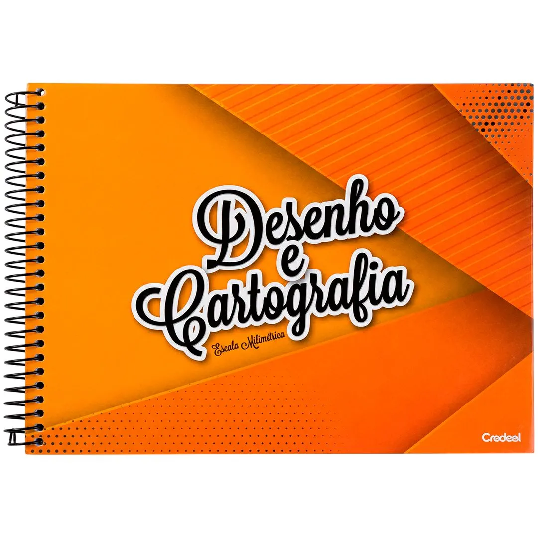 CADERNO CARTOGRÁFICO CAPA MOLE UNIVERSITÁRIO FLEXÍVEL 48 FOLHAS DESENHO