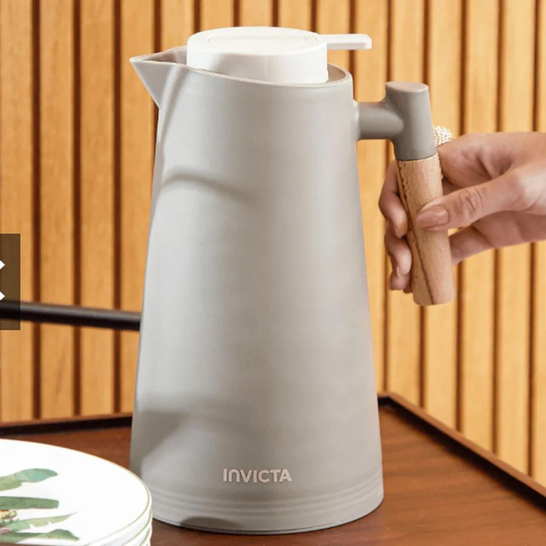 Garrafa Térmica Cori com Gatilho 1L Bege Linho Invicta