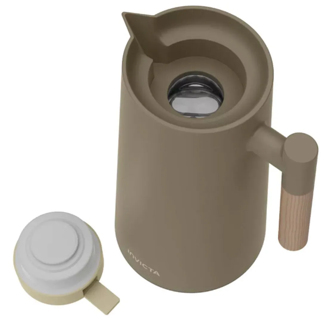Garrafa Térmica Cori com Gatilho 1L Bege Linho Invicta