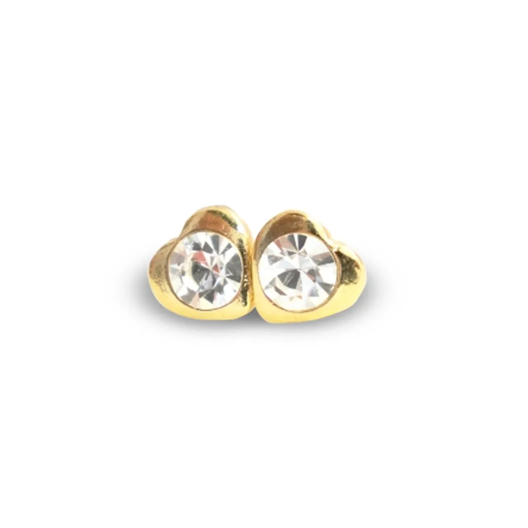 BRINCO DOURADO COM PEDRA CRISTAL