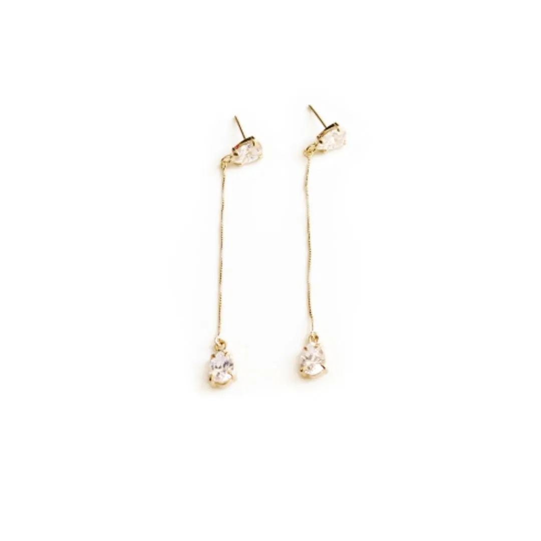 BRINCO DE BASE DOURADA E PEDRAS TRIANGULARES CRISTAL 